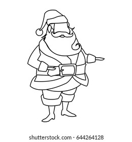 character santa claus christmas outline