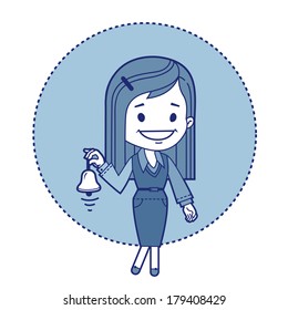 Character secretary with bell