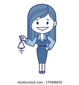 Character secretary with bell