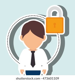 character secure protection vector illustration eps 10