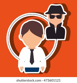 character secure protection vector illustration eps 10