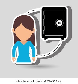character secure protection vector illustration eps 10