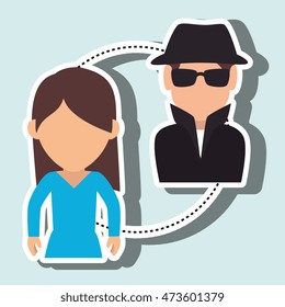 character secure protection vector illustration eps 10