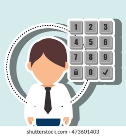 character secure protection vector illustration eps 10