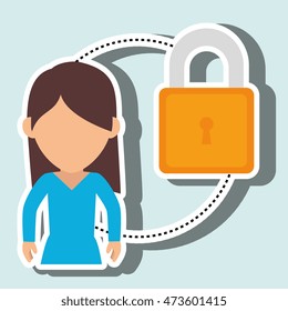 character secure protection vector illustration eps 10