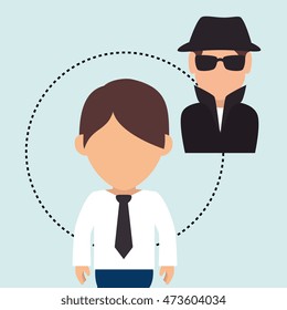 character secure protection vector illustration eps 10
