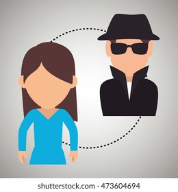 character secure protection vector illustration eps 10