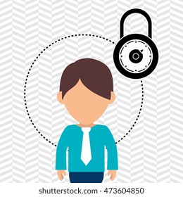 character secure protection vector illustration eps 10
