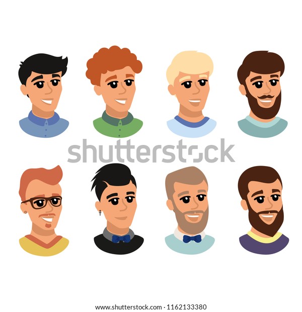 Character Set Animated Character Male Character Stock Vector (Royalty ...