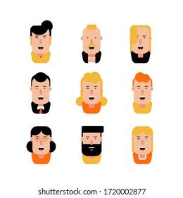 Character set, Avatar icons in flat design, Isolated, vector illustration