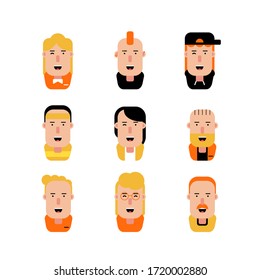 Character set, Avatar icons in flat design, Isolated, vector illustration
