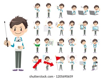 It is a character set of a boy. There are gestures and poses mainly explained. It's vector art so it's easy to edit.