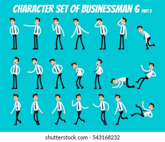 Character set of businessman.
Businessman in different poses.
