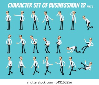 Character set of businessman.
Businessman in different poses.
