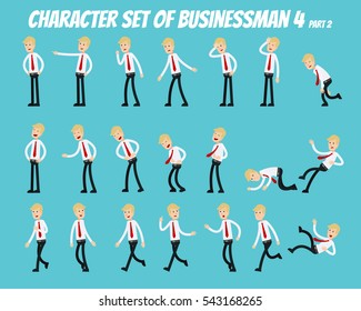Character set of businessman.
Businessman in different poses.