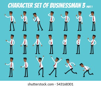 Character set of businessman.
Businessman in different poses.