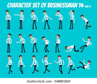 Character set of businessman. Businessman in different poses.