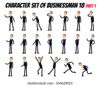 Character set of businessman. Businessman in different poses.