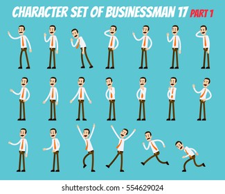 Character set of businessman. Businessman in different poses.