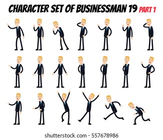 Character set of businessman. Businessman in different poses.
