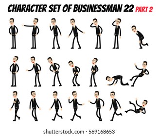 Character set of businessman. Businessman in different poses.