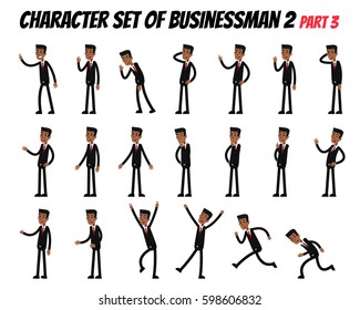 Character set of businessman. Businessman in different poses.