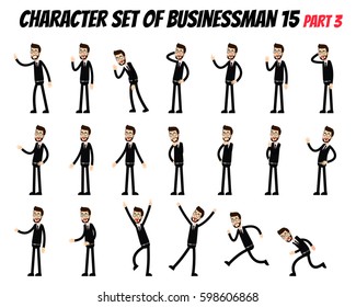 Character set of businessman. Businessman in different poses.
