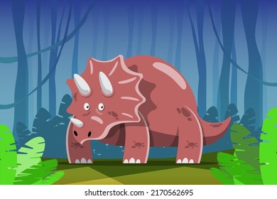 Character set of cute colored cartoon dinosaurs. Dinosaurs from jurassic period Predators and herbivores illustration collection