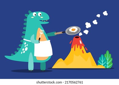 Character set of cute colored cartoon dinosaurs. Dinosaurs from jurassic period Predators and herbivores illustration collection