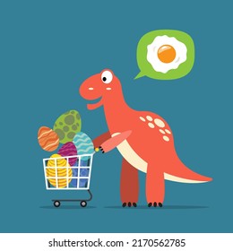 Character set of cute colored cartoon dinosaurs. Dinosaurs from jurassic period Predators and herbivores illustration collection