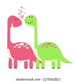 Character set of cute colored cartoon dinosaurs. Dinosaurs from jurassic period Predators and herbivores illustration collection