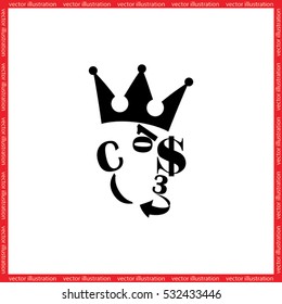 The character set in the form of a human face. Dollar crown figures arrow vector illustration eps10
