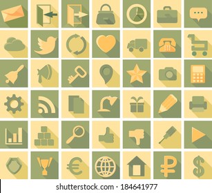 The character set for the Internet in green,and yellow hues.