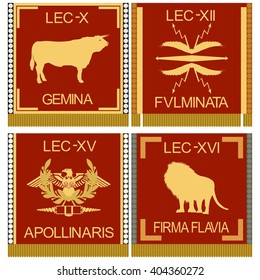 The character set of the legions of ancient Rome. The illustration on a white background.