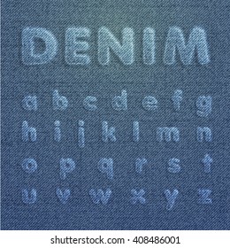 Character set made by denim, vector