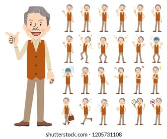 It is a character set of a man. There are basic emotional expression and pose. It's vector art so it's easy to edit.