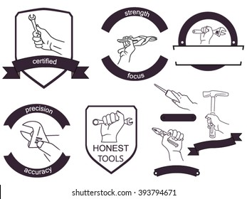 the character set of a series of renovations, hammer, wrench, glue, scissors