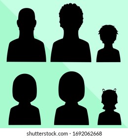Character Set Silhouette Vector Illustration