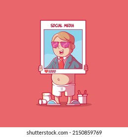 Character sharing in social media vector illustration. Connection, technology, future design concept.