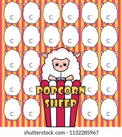 Character Sheep with something to eat
Popcorn Sheep