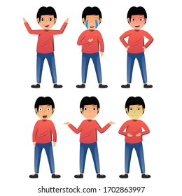 Character showing emotions conceptual design ilustration vector