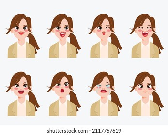 Character Showing Emotions Face Clip Art Stock Vector (royalty Free 