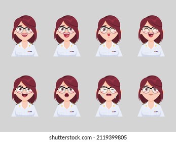 Character Showing Emotions Face Clip Art Beautiful Teacher's Woman In The Bangkok.