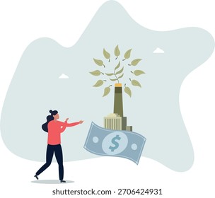 Personalidade mostrando maneiras de reduzir as emissões de CO2 através de impostos sobre o carbono, crédito e eco-investimento.vida e emprego de pessoas.