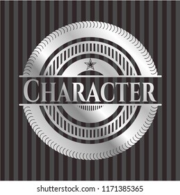 Character silver shiny badge