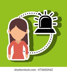 character siren secure protection vector illustration eps 10
