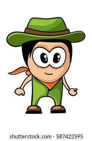 character sketch man green in Hat