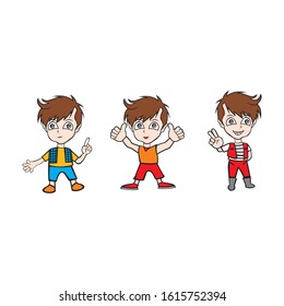 The character of a small boy in a different position.