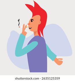 character smoking a cigeratte vector design clean unique and latest illustration 