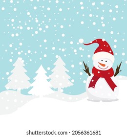 character snowman winter isolated, vector